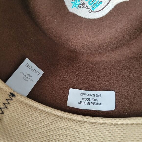 ROCKIN C by Cavenders 100 Australian Wool Brown Felt Western Hat Women\'s Large main image 6